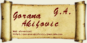 Gorana Akifović vizit kartica